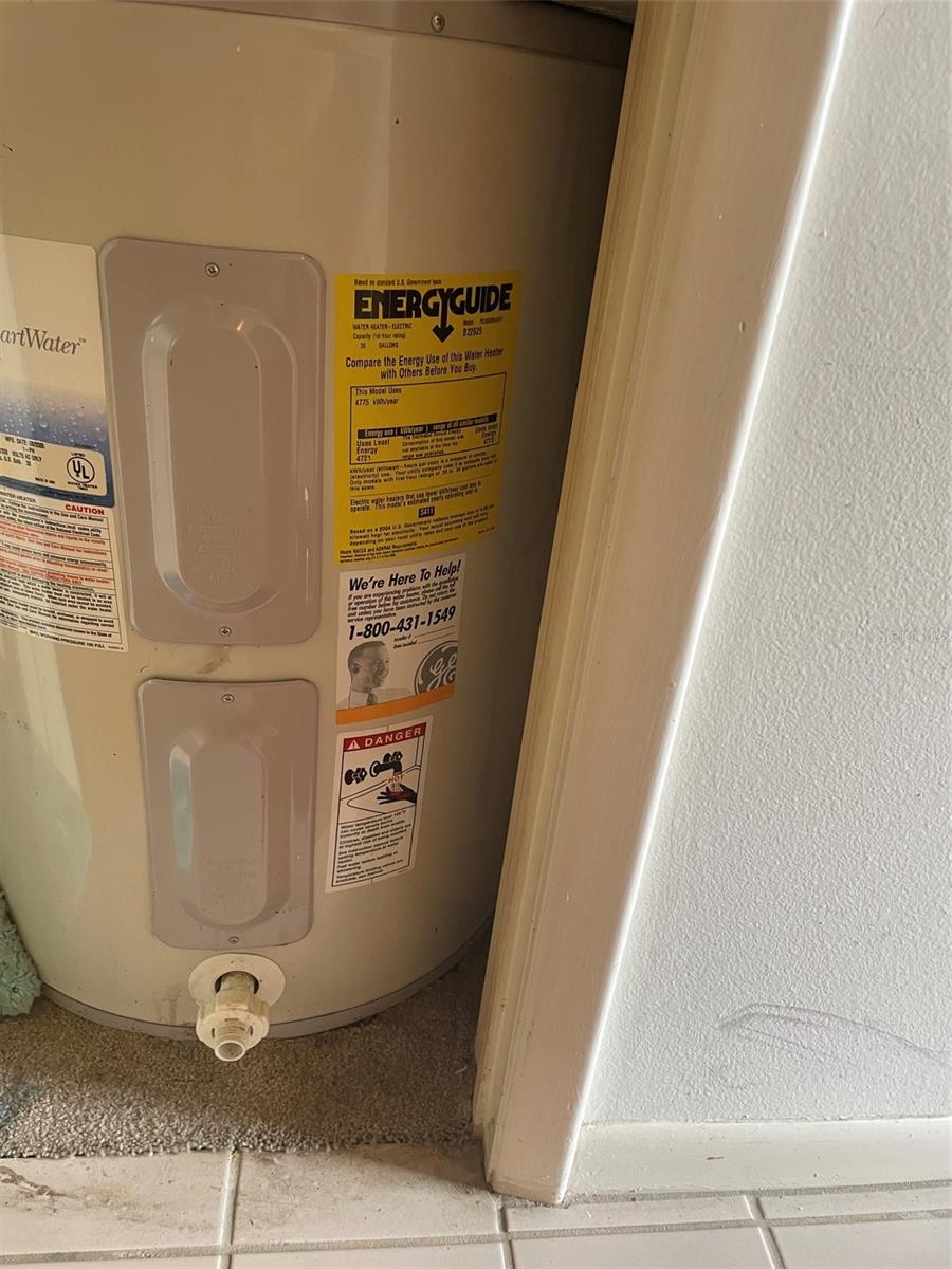 Water heater in hall closet