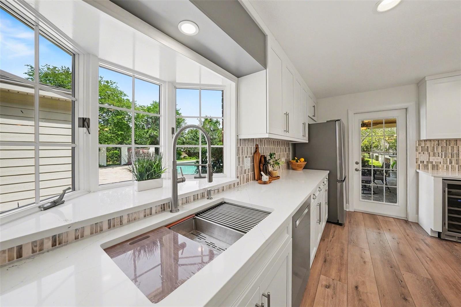 Kitchen open to Pool