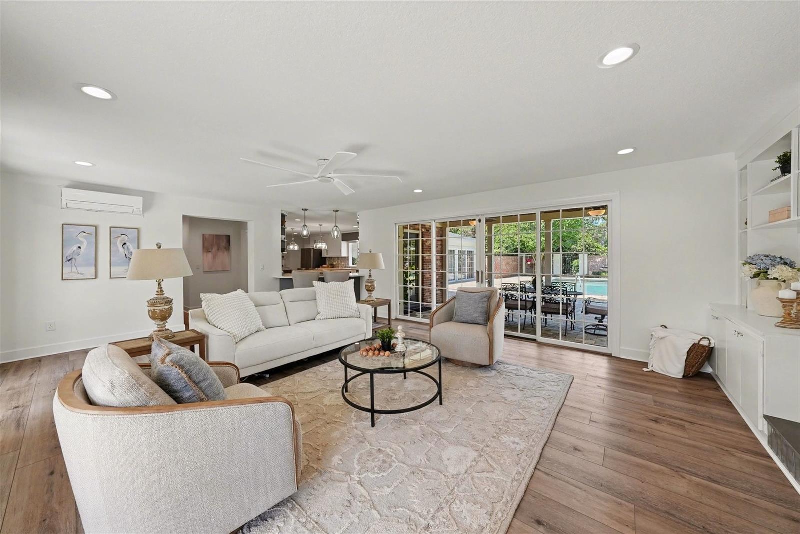 Great Room opens to Pool