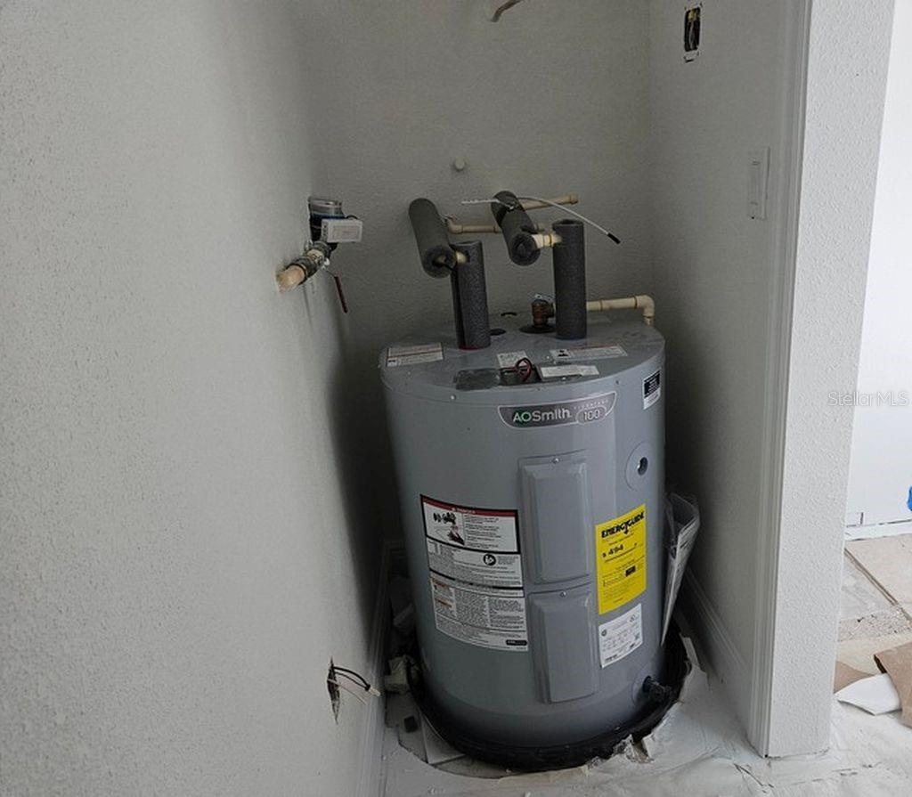 Water heater located in laundry closet