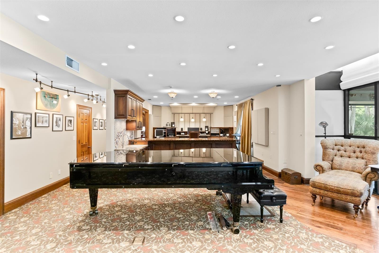 Large, Grand Room with View to Recording Space