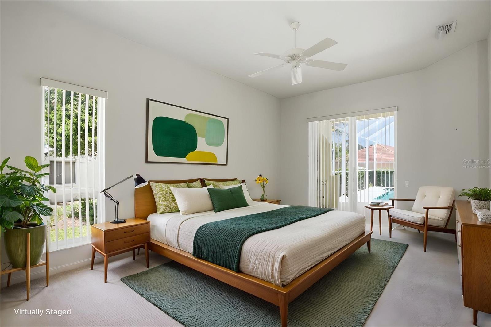 Primary Bedroom virtually staged