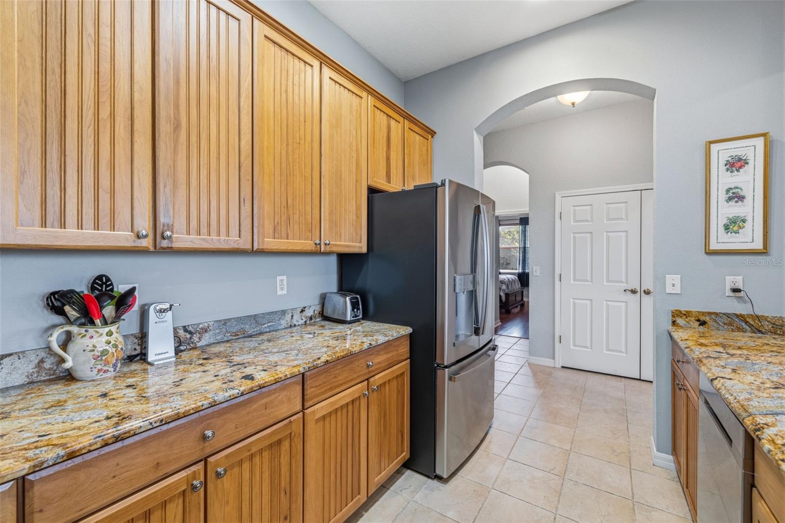 Double pantry at the end of the kitchen