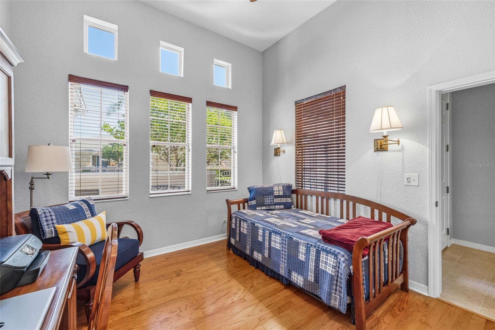 Bedroom 3 overlooking front courtyard