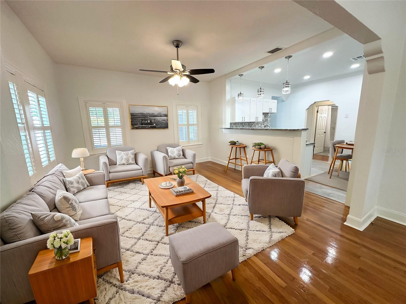 Living room - virtually staged