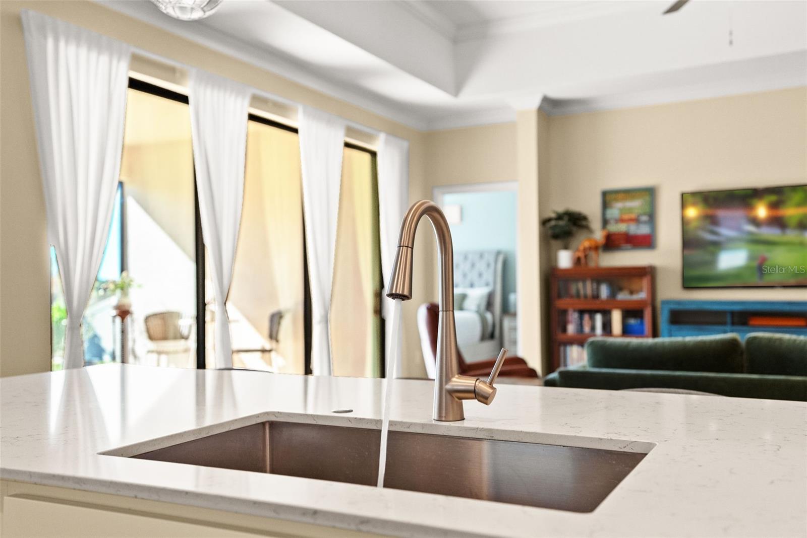 Deep stainless steel sink