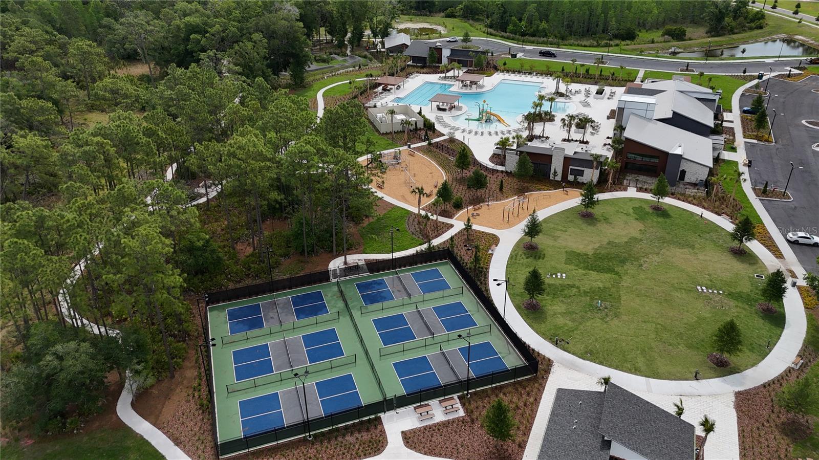 Green Space, Outdoor workout equipment, and playground
