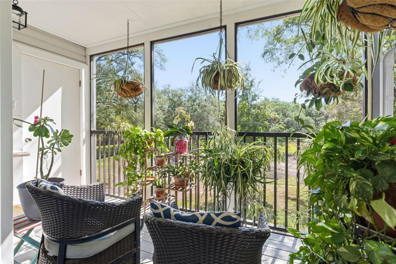 Patio with storage door