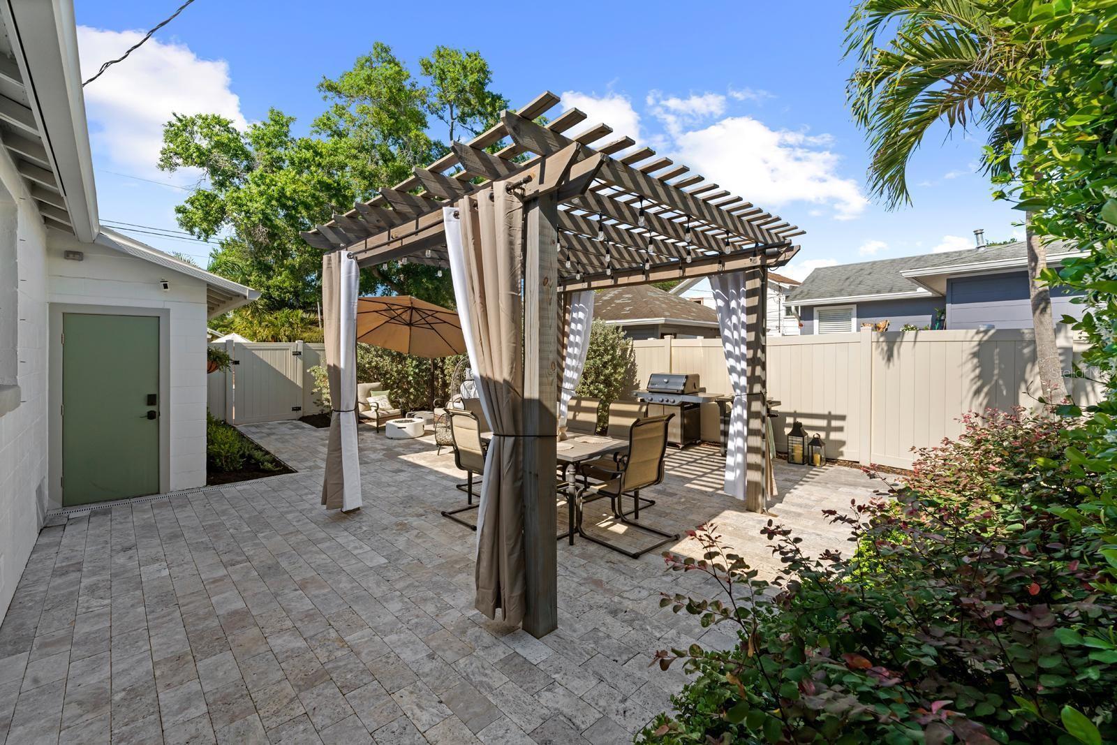 Back Paver Patio and Pergola