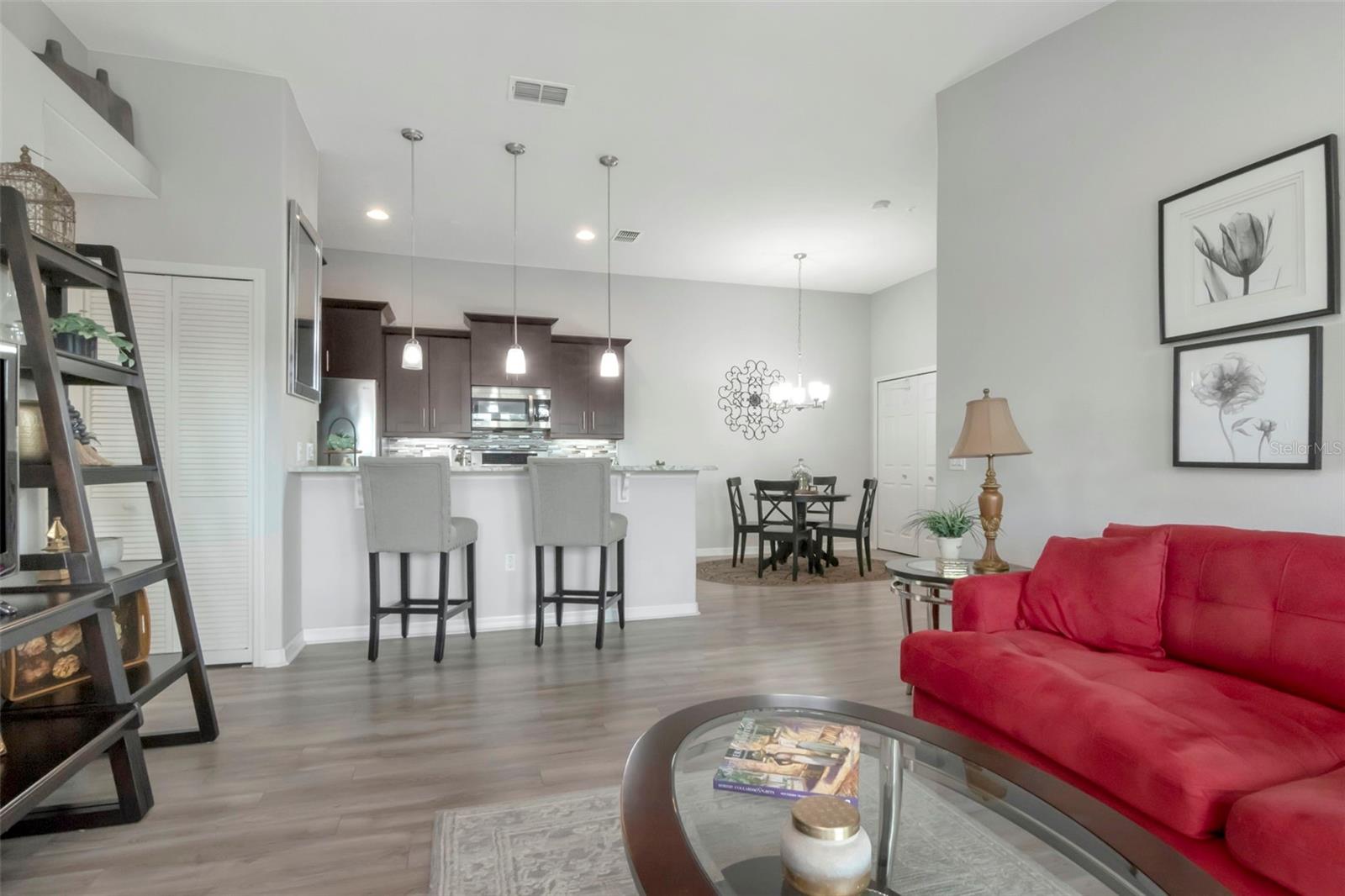 View of Kitchen from Sliding Balcony doors