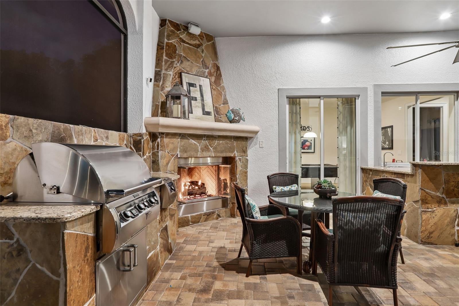 Gas Fireplace and Grill