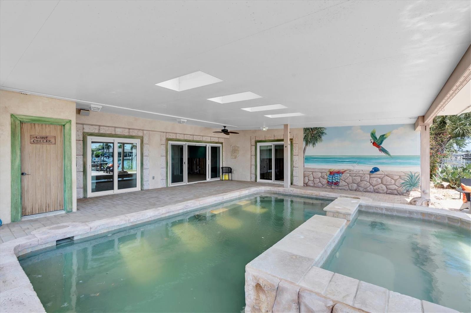 Door to pool bath on left
