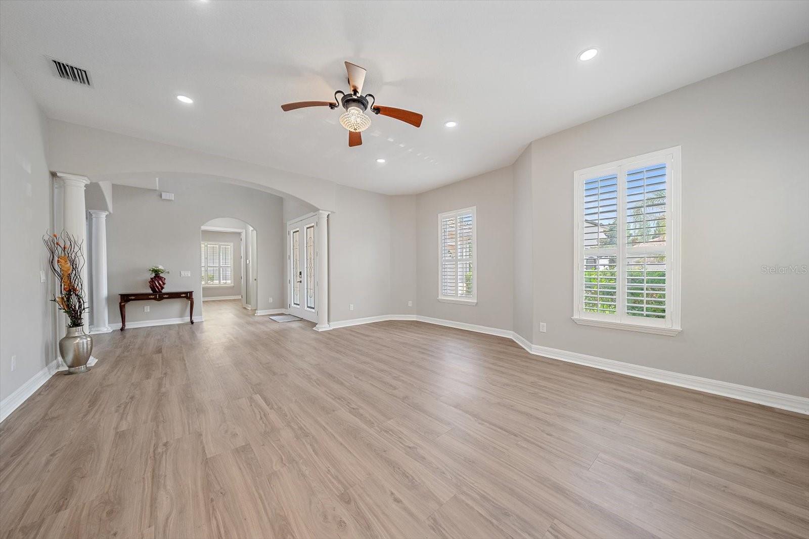 living room with natural light