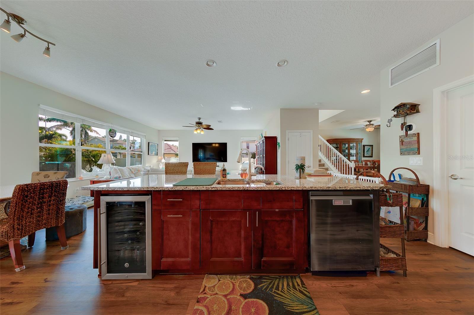 Large Island with wine chiller