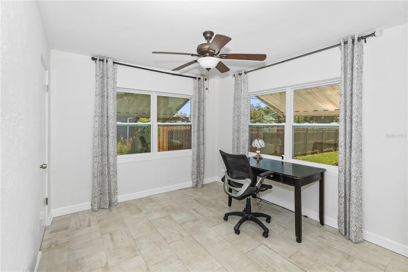 Flex room could be used for an office, guest room or den