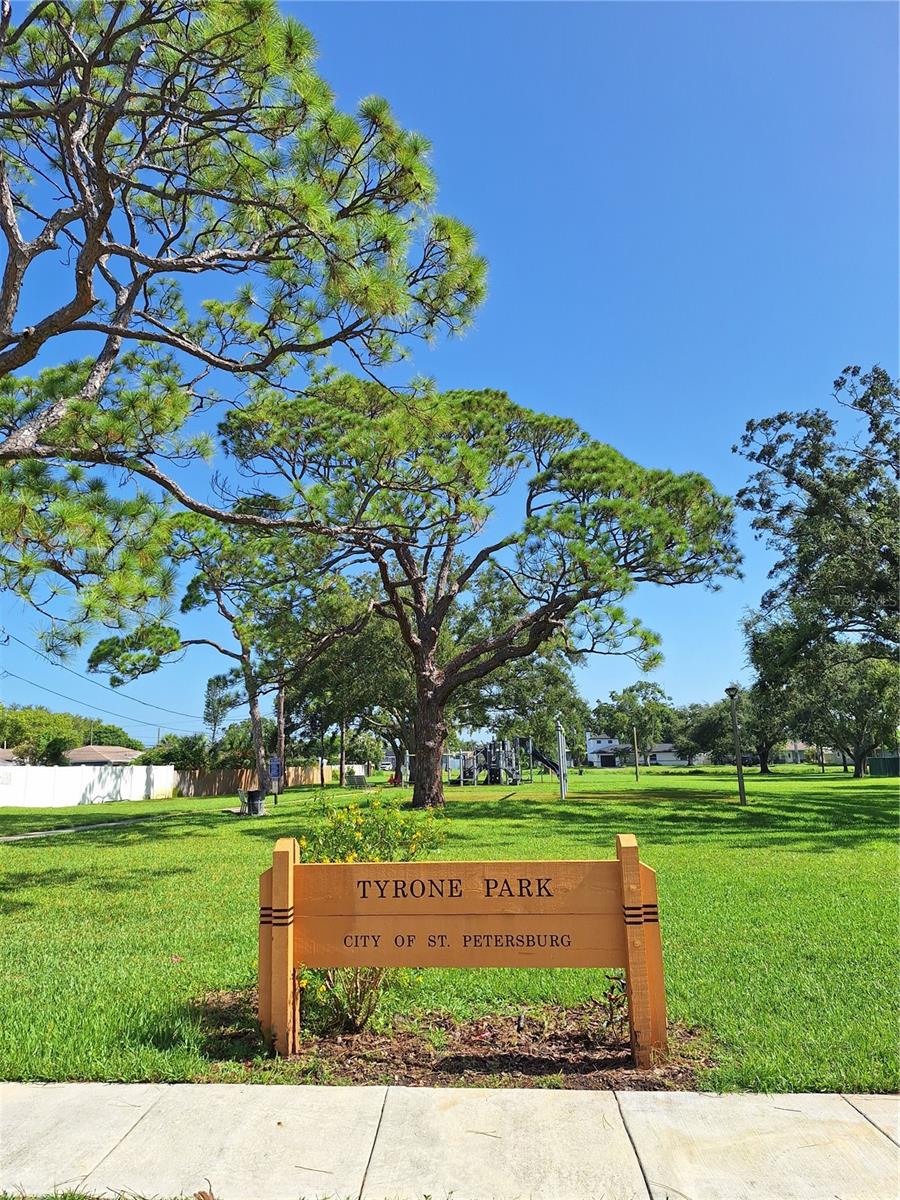 Tyrone Park accessible from your side gate