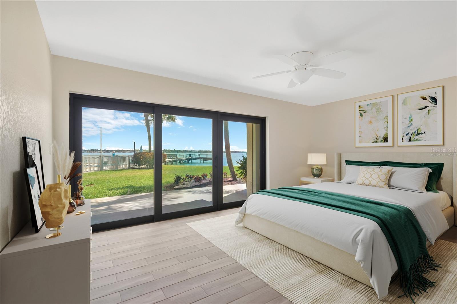 Primary bedroom offering gorgeous views of Tampa Bay