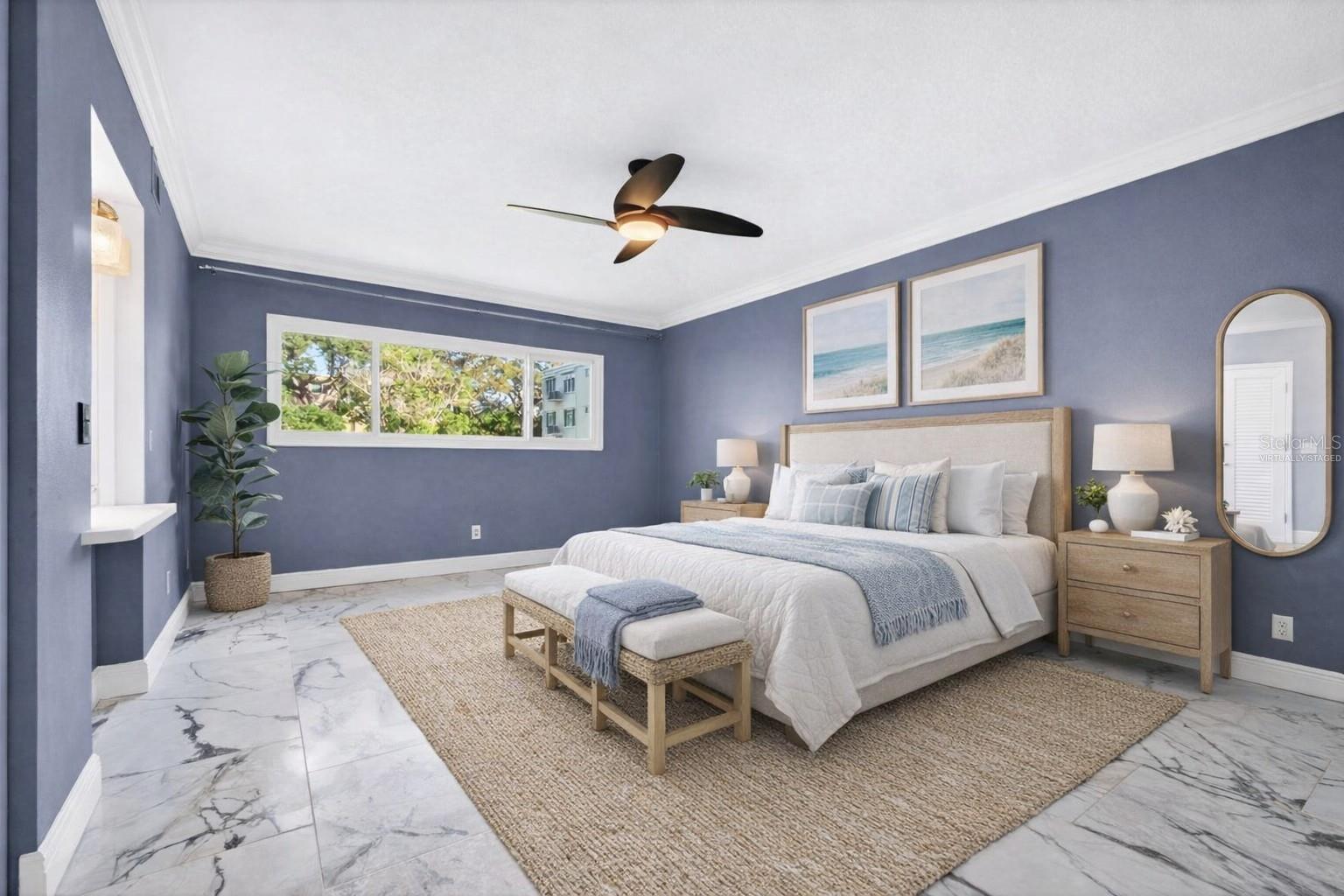 Virtually Staged Primary Bedroom w/vanity area