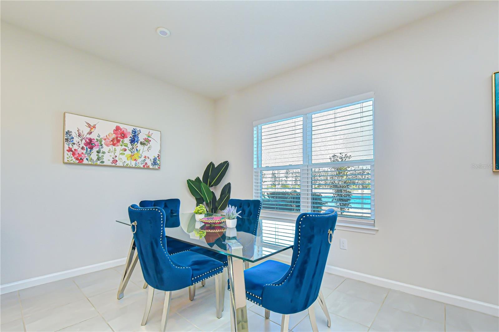 Dining area with pleasant outdoor views.