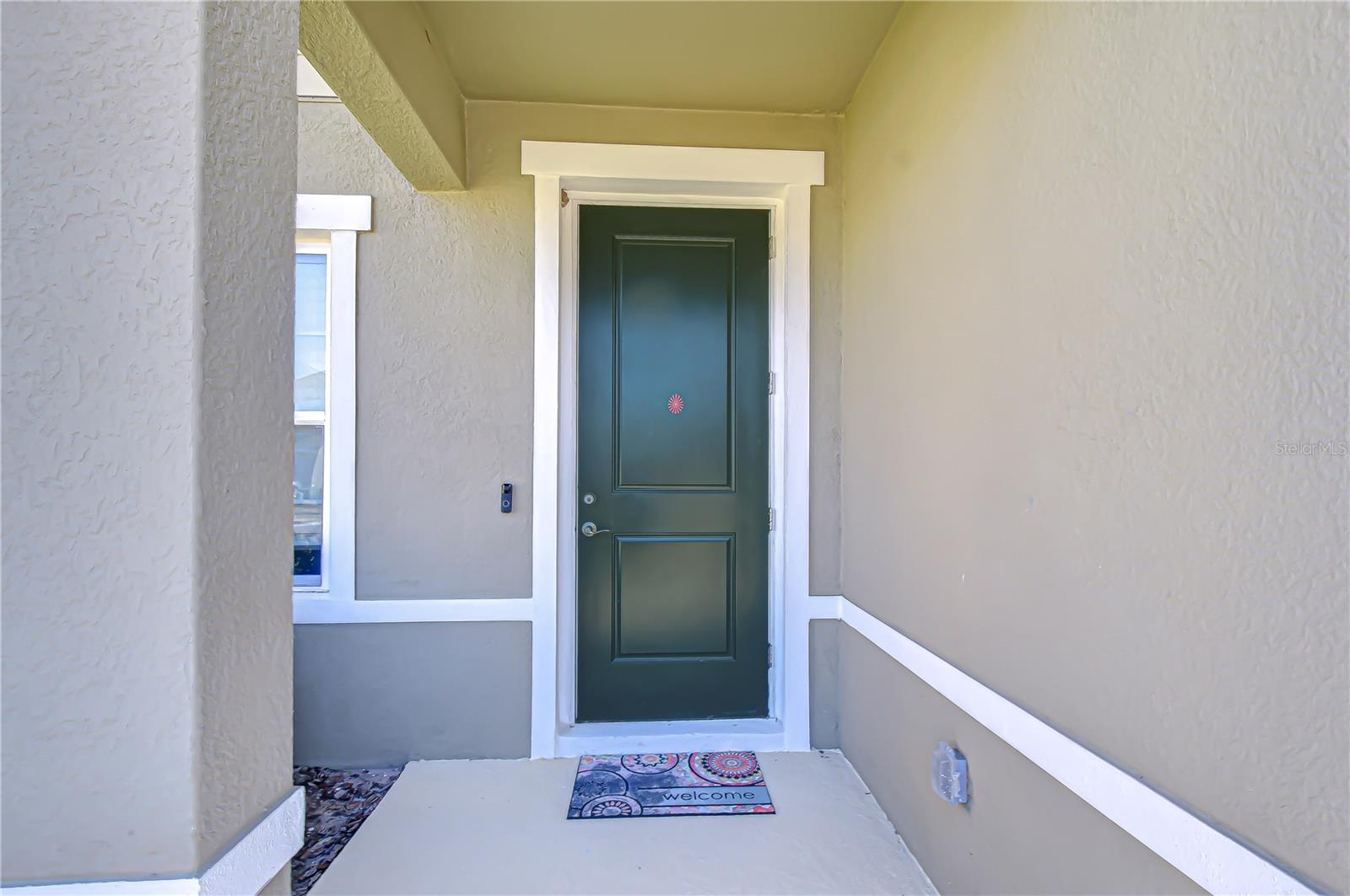 Elegant front door creating a warm first impression.