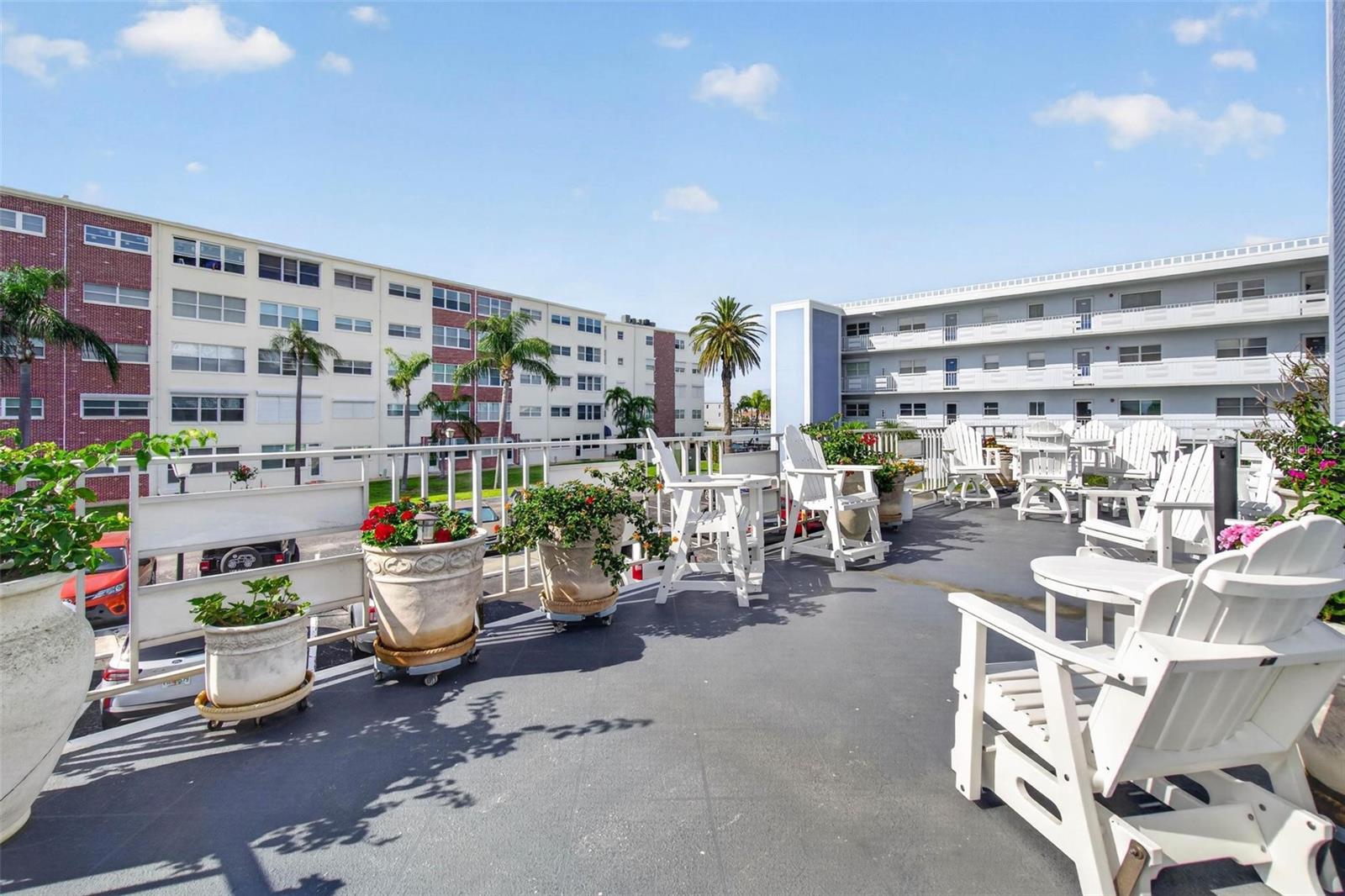 community patio located on second floor