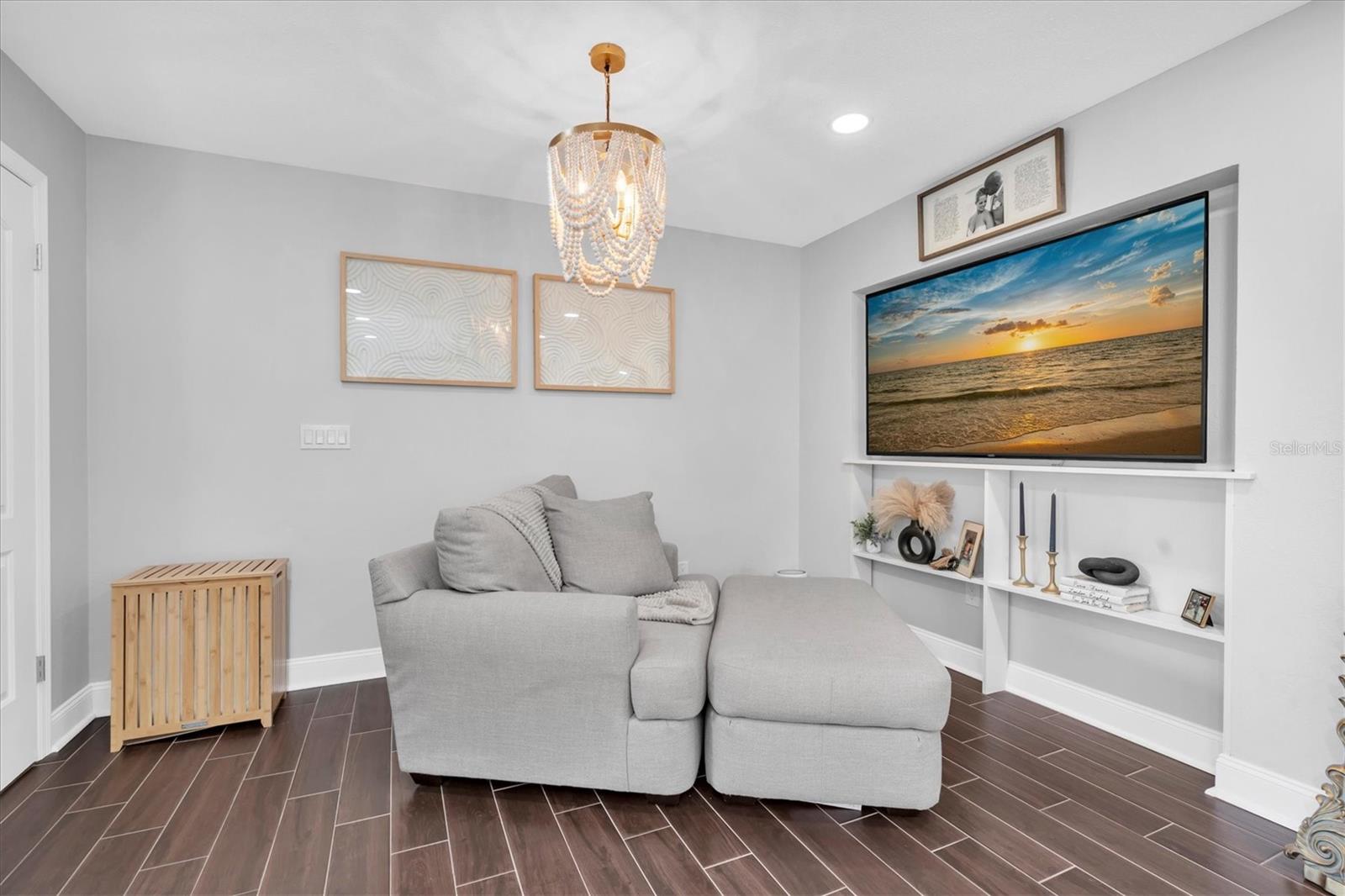 Primary Suite Sitting Area - Porcelain tile floors