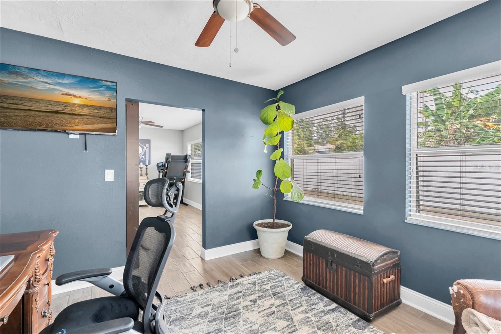 Den/Office - Barn door for privacy
