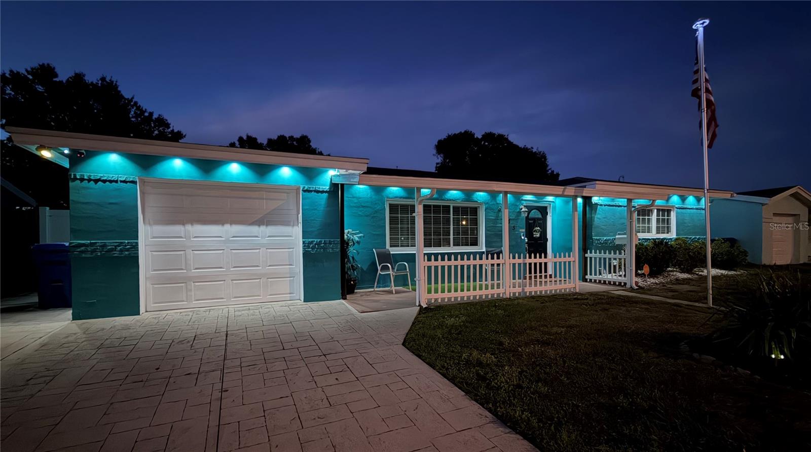 front of the home night view