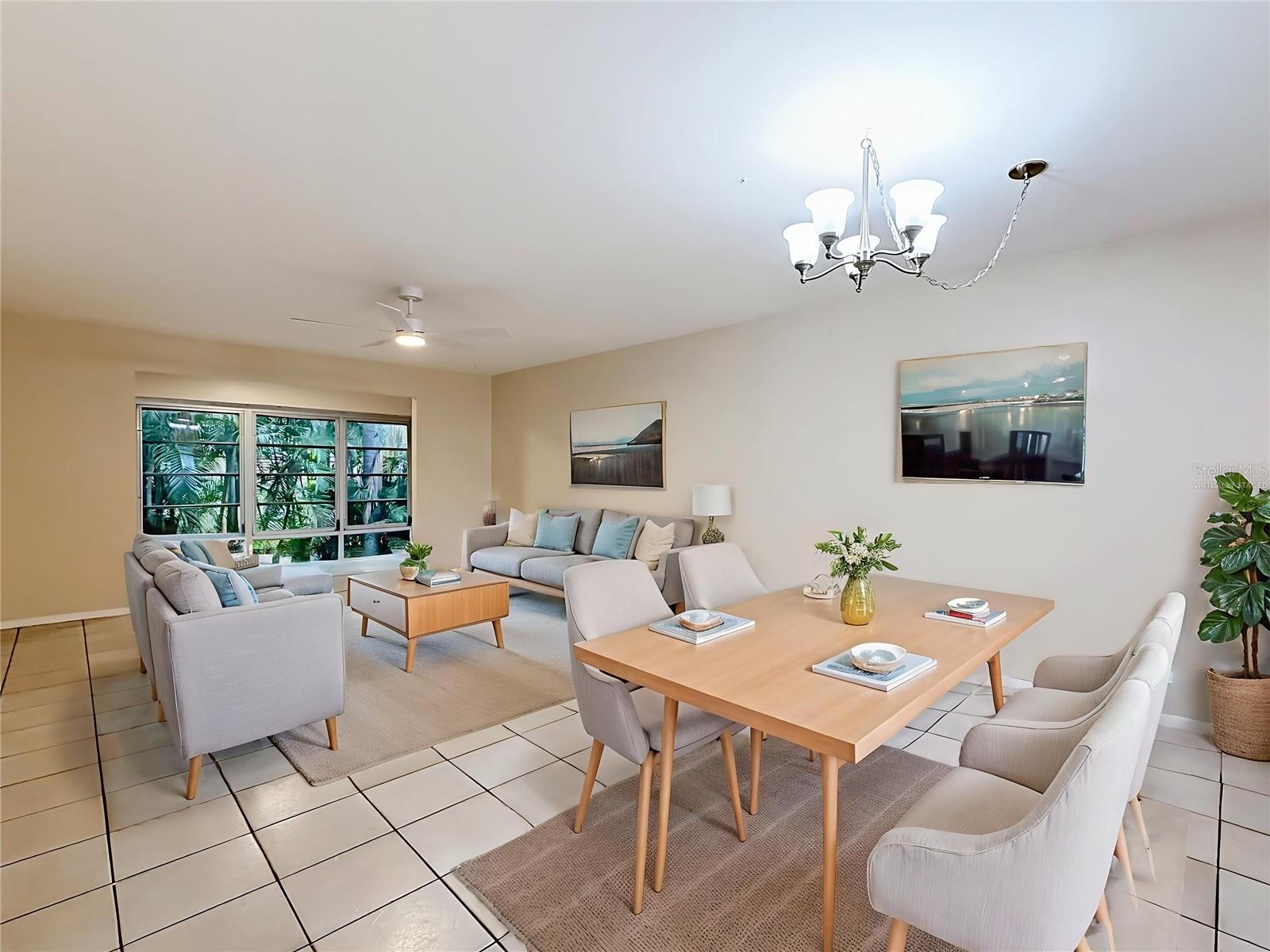 Virtually Staged Living/Dining Room