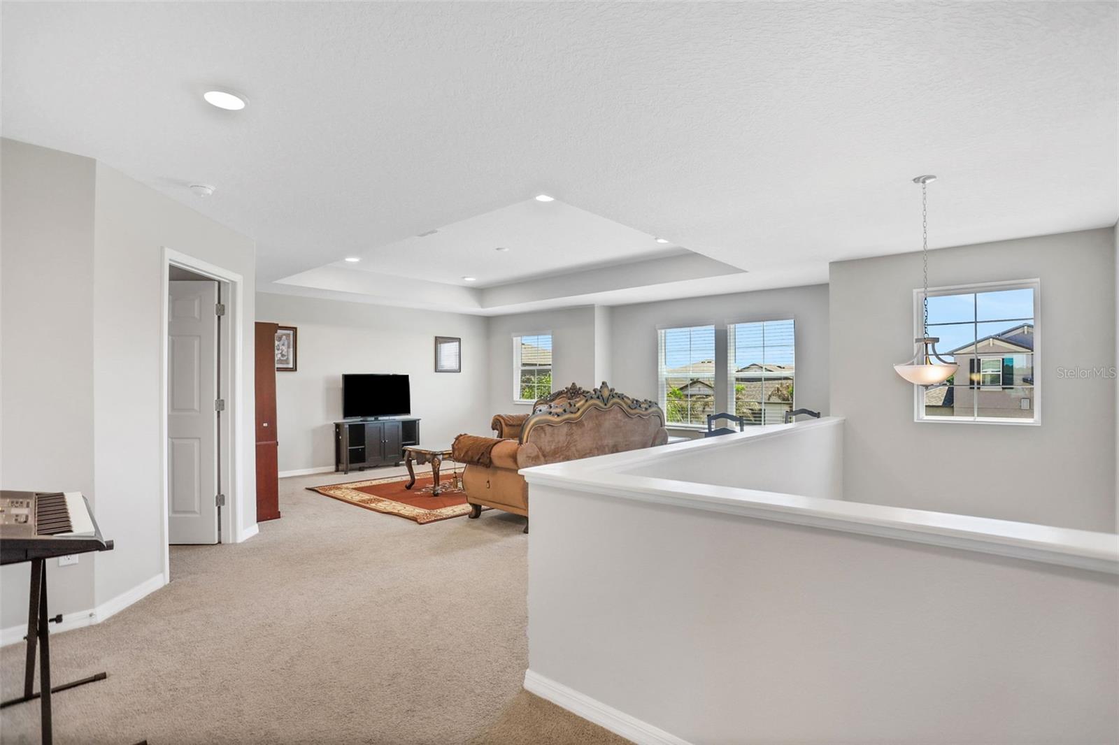 Entering the upstairs game room/loft area