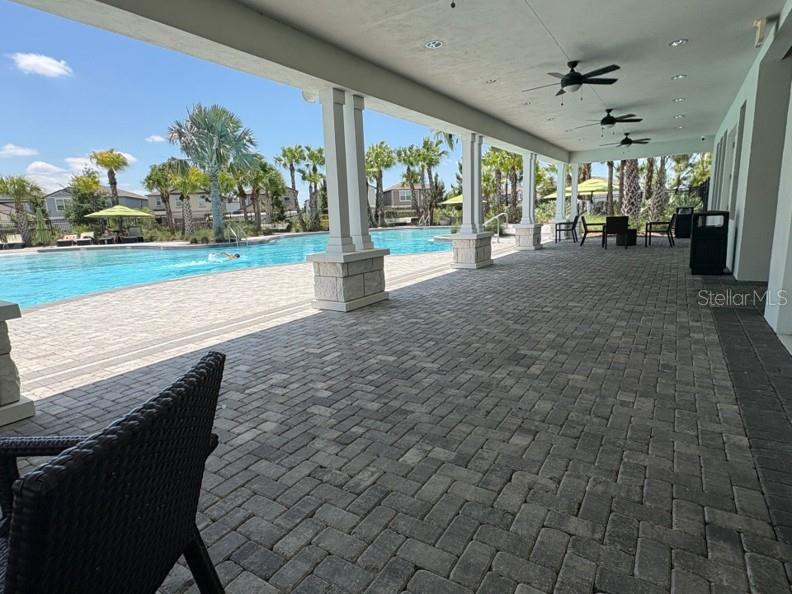 Covered pool patio