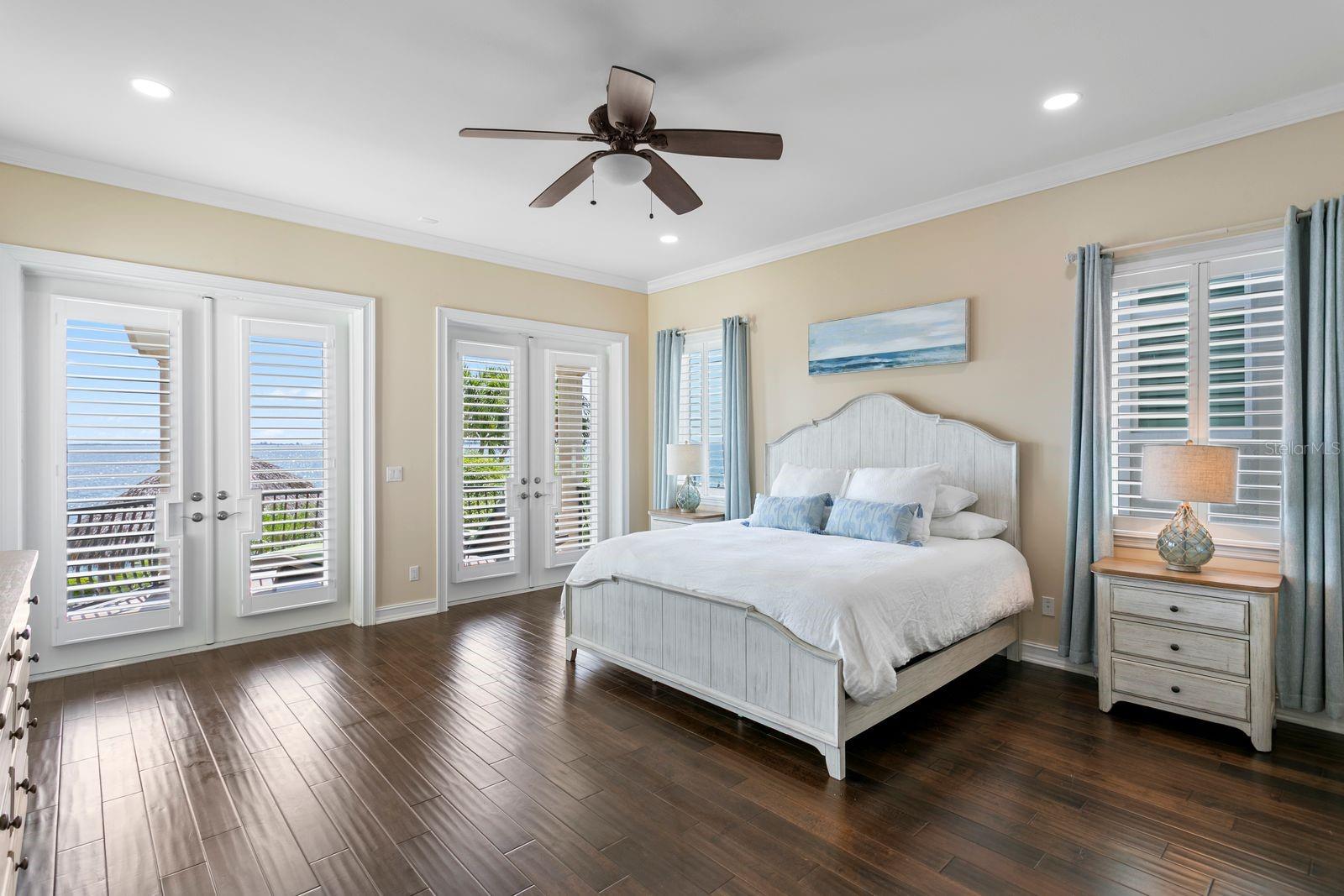 Main level primary suite with sweeping ocean views.