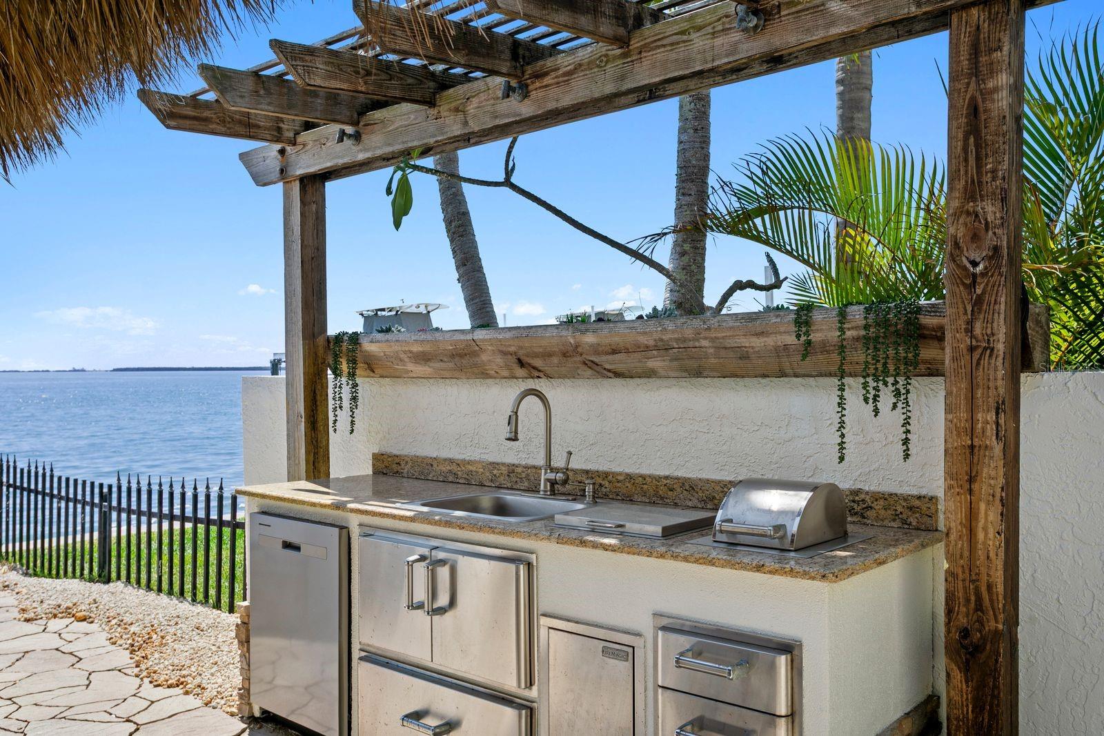 Outdoor kitchen area.