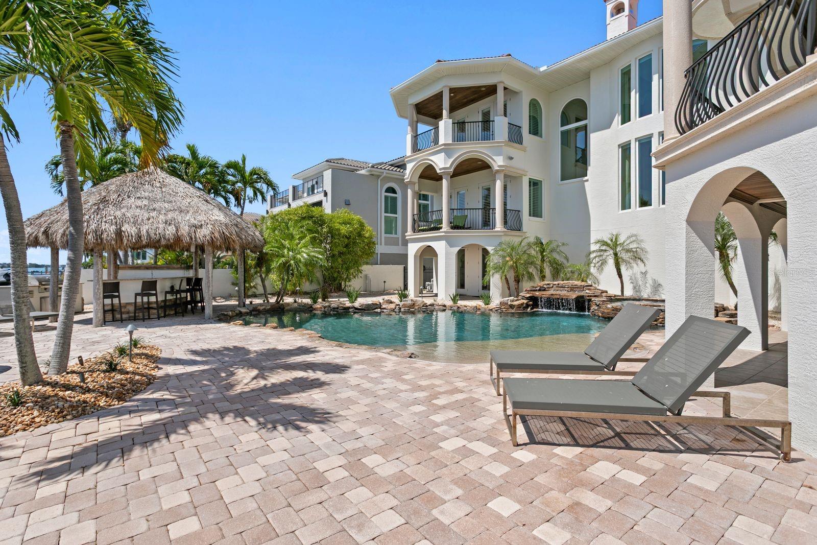 Backyard designed for year-round entertaining.