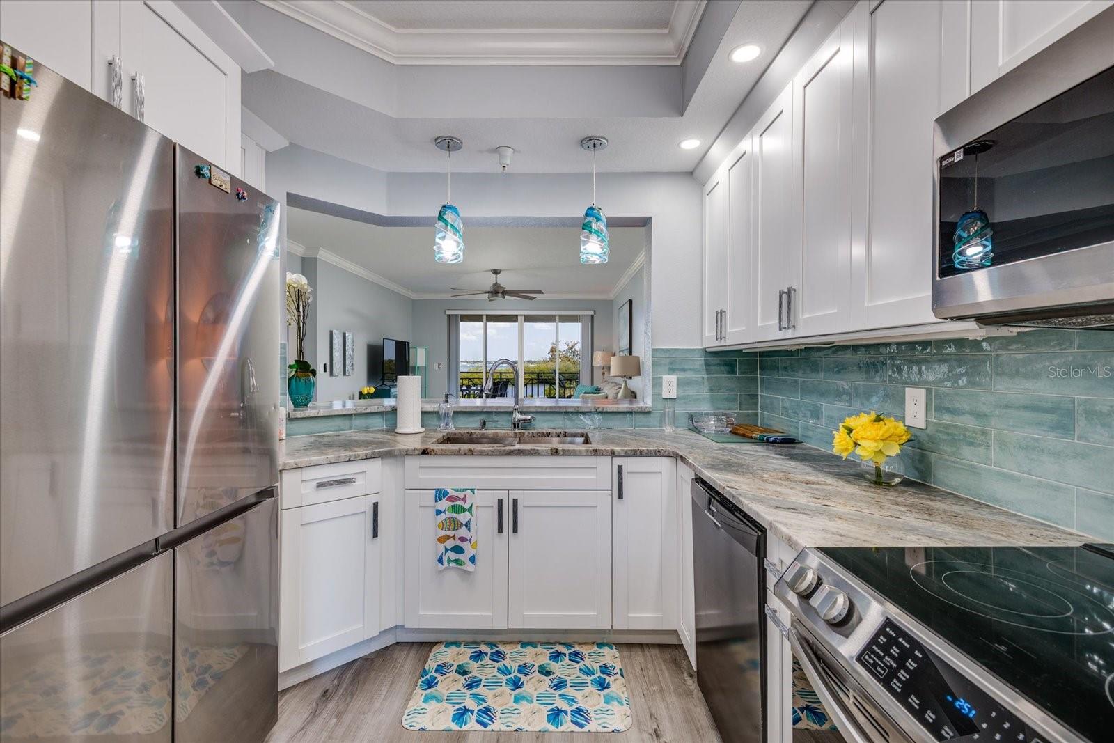 Kitchen overlooks Living Area