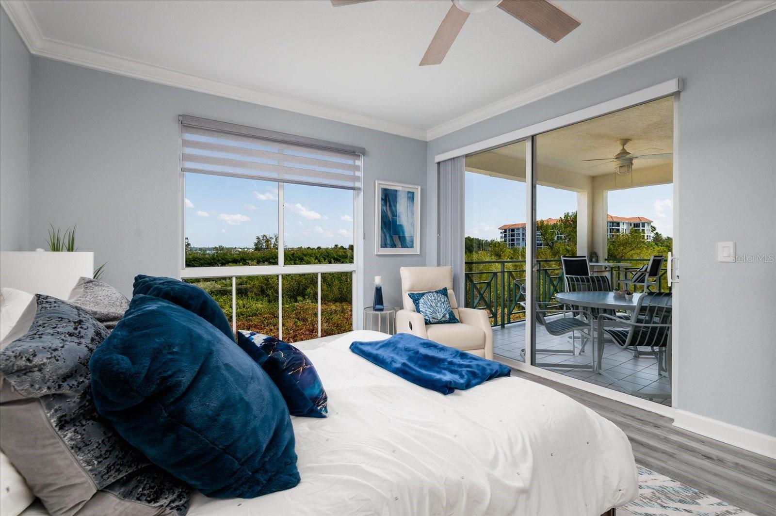 Primary Bedroom with sliders to  Private Balcony