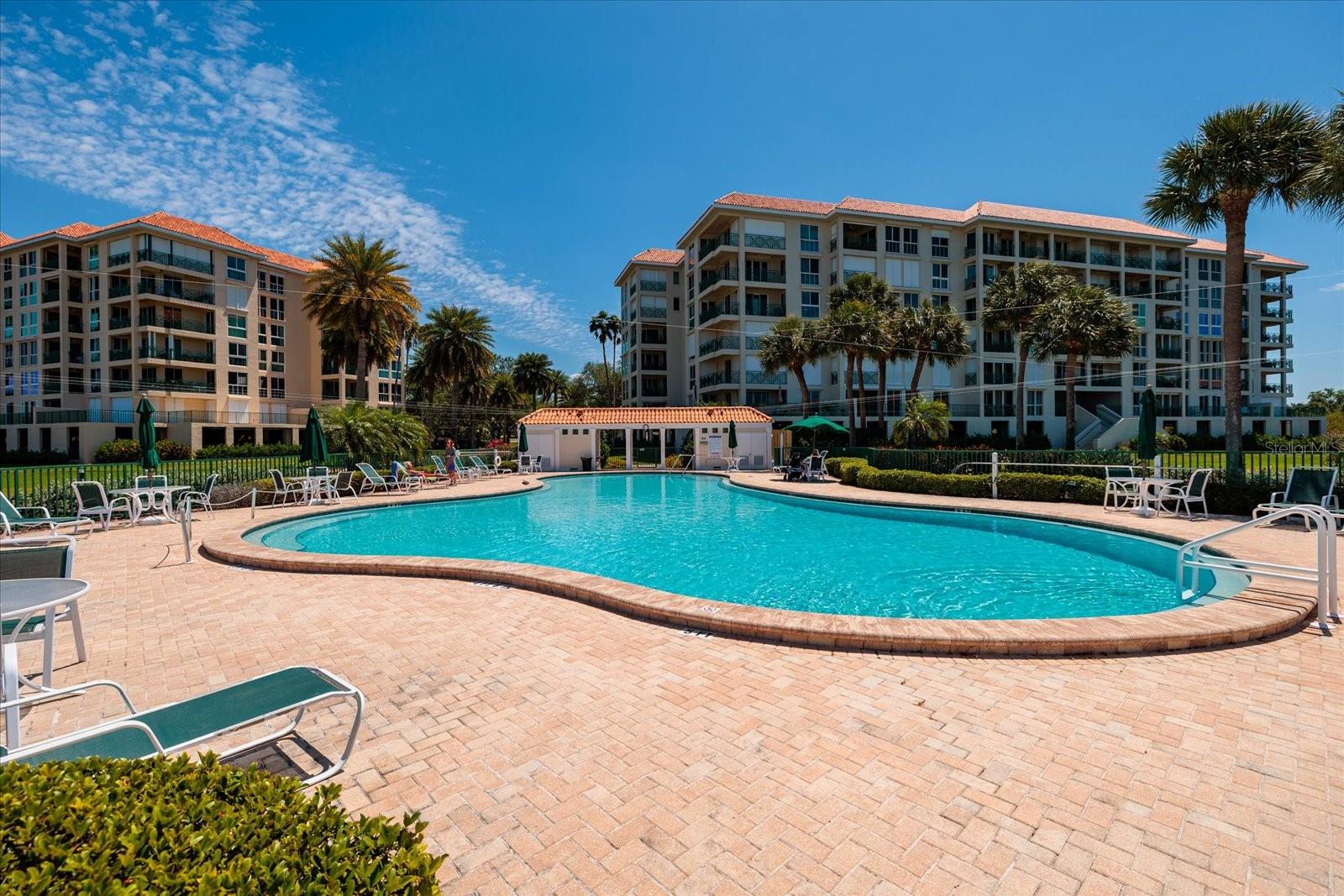 Pool by private beach