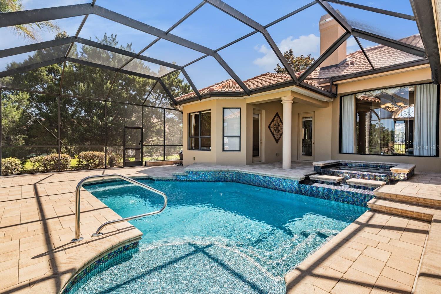 Large pool and spill over spa