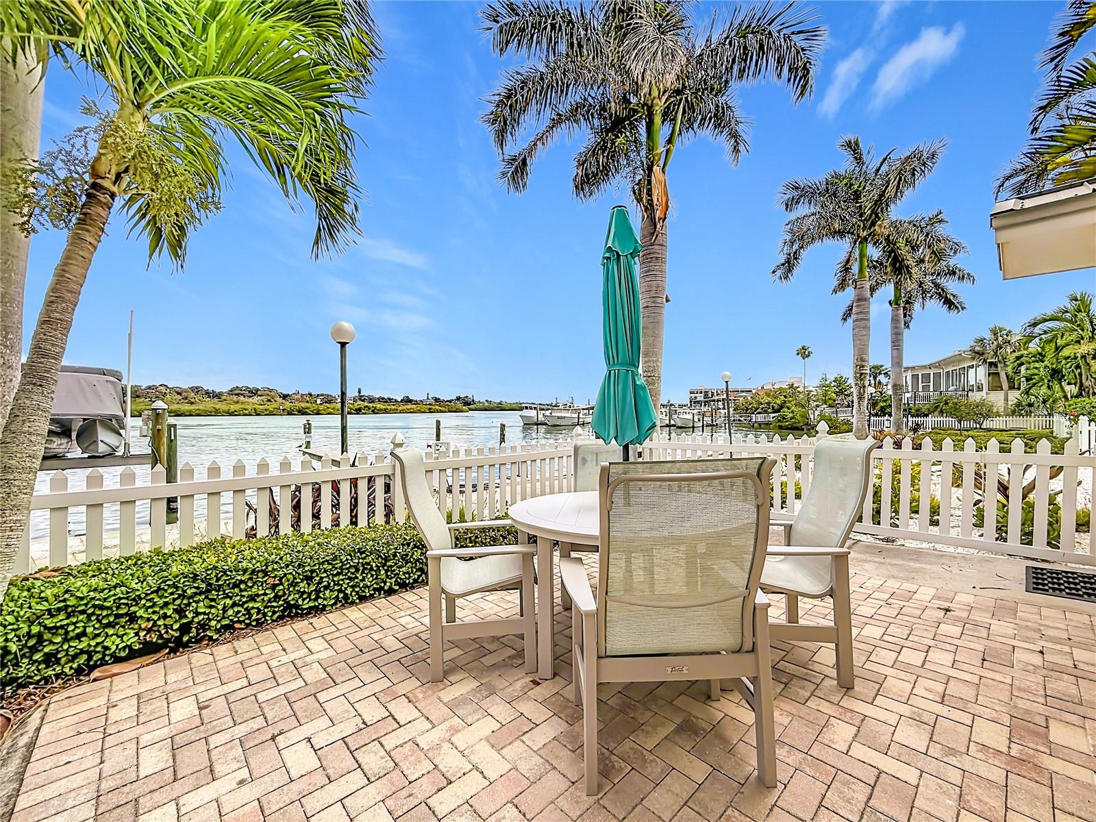Your back patio is spacious and offers great water views.  It doesn't get any better then this!