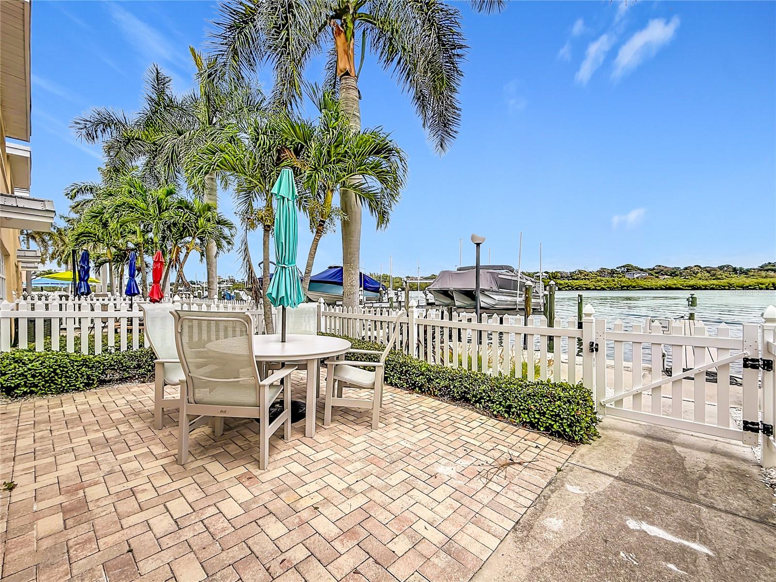 Your brick paved patio is perfect for just relaxing and enjoying the boats as they go by on the Intracoastal Waterway