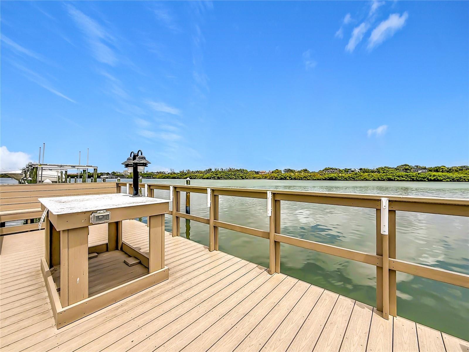 The fishing pier at Barefoot Beach has a cleaning table to clean your fish.