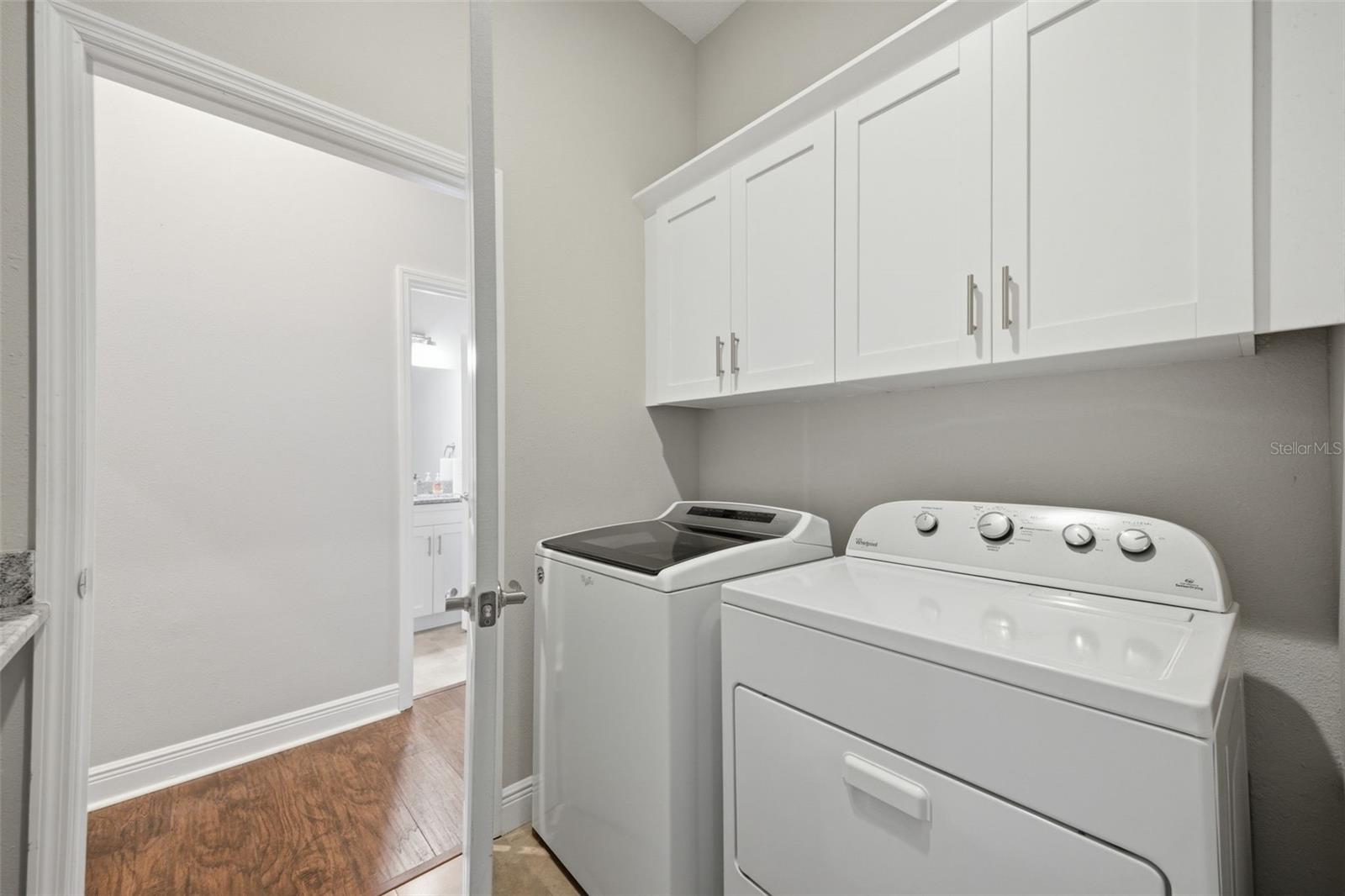 Laundry room just in off the garage entry