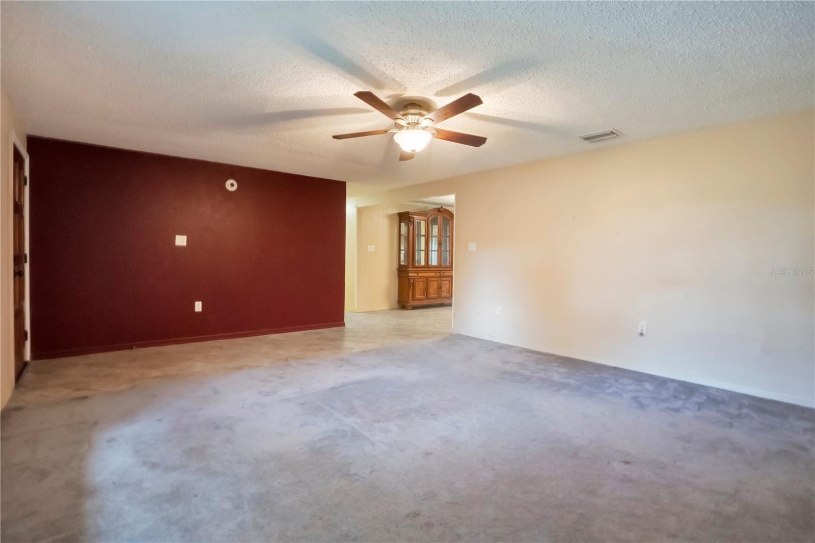 Living Room with Dining Room in back