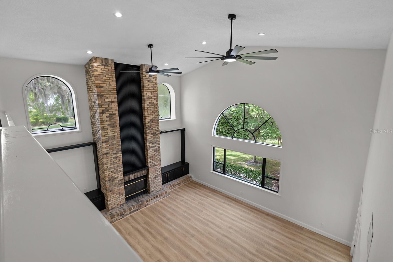 view of greatroom from loft