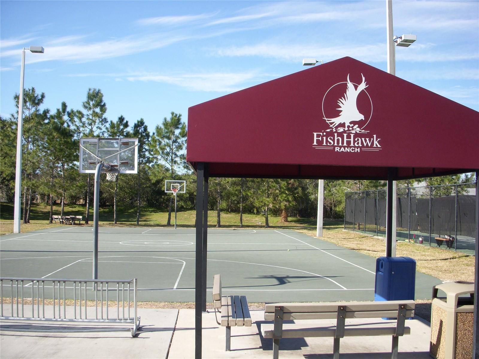 One of several basketball courts