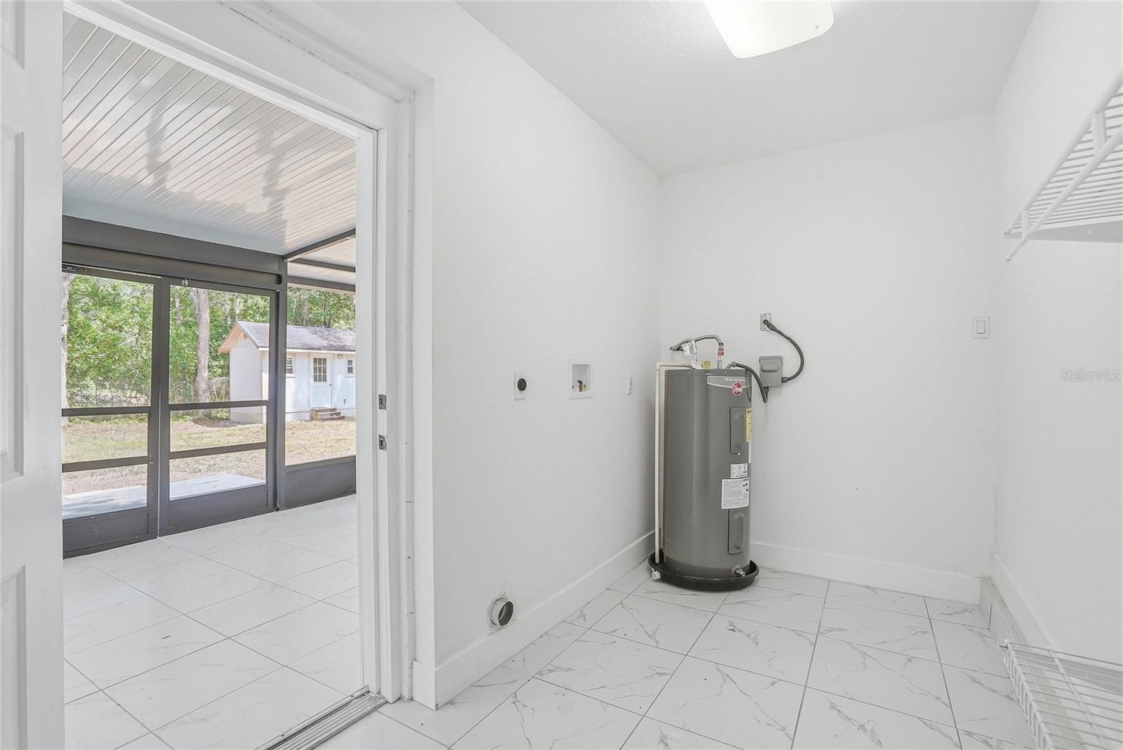 Laundry Room off of Back Porch