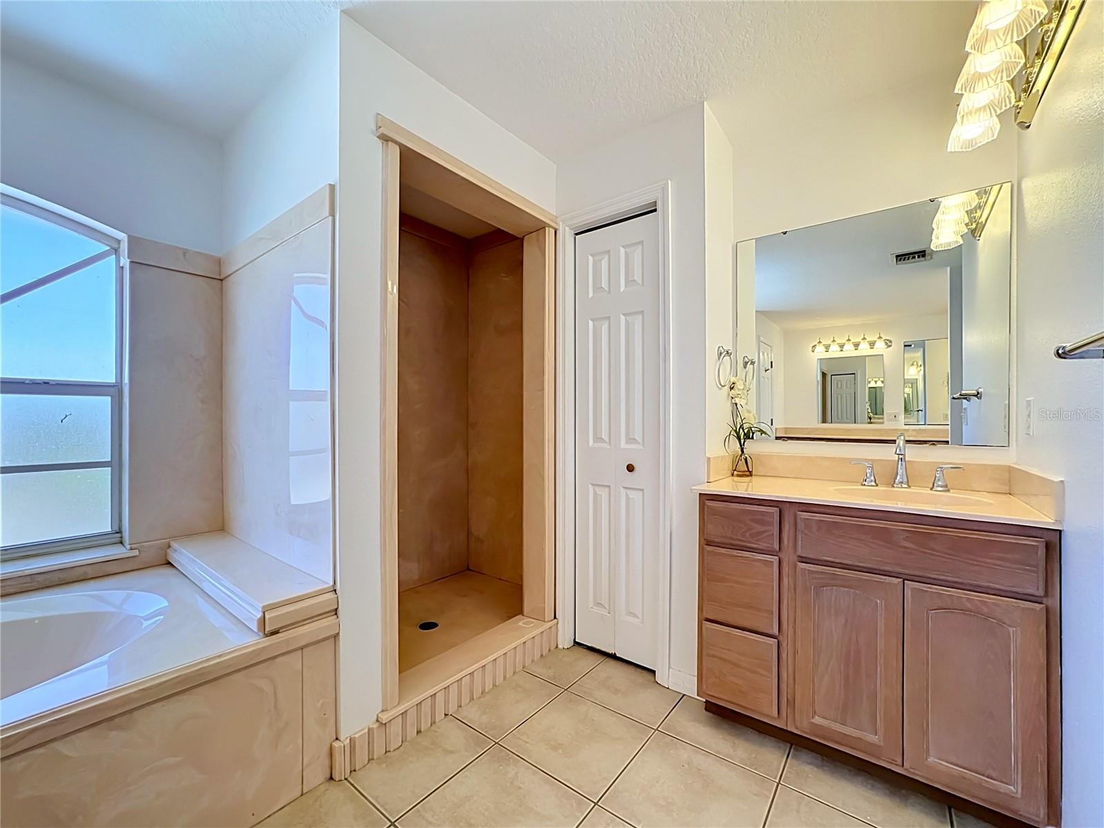 Designer vanity in the owners suite