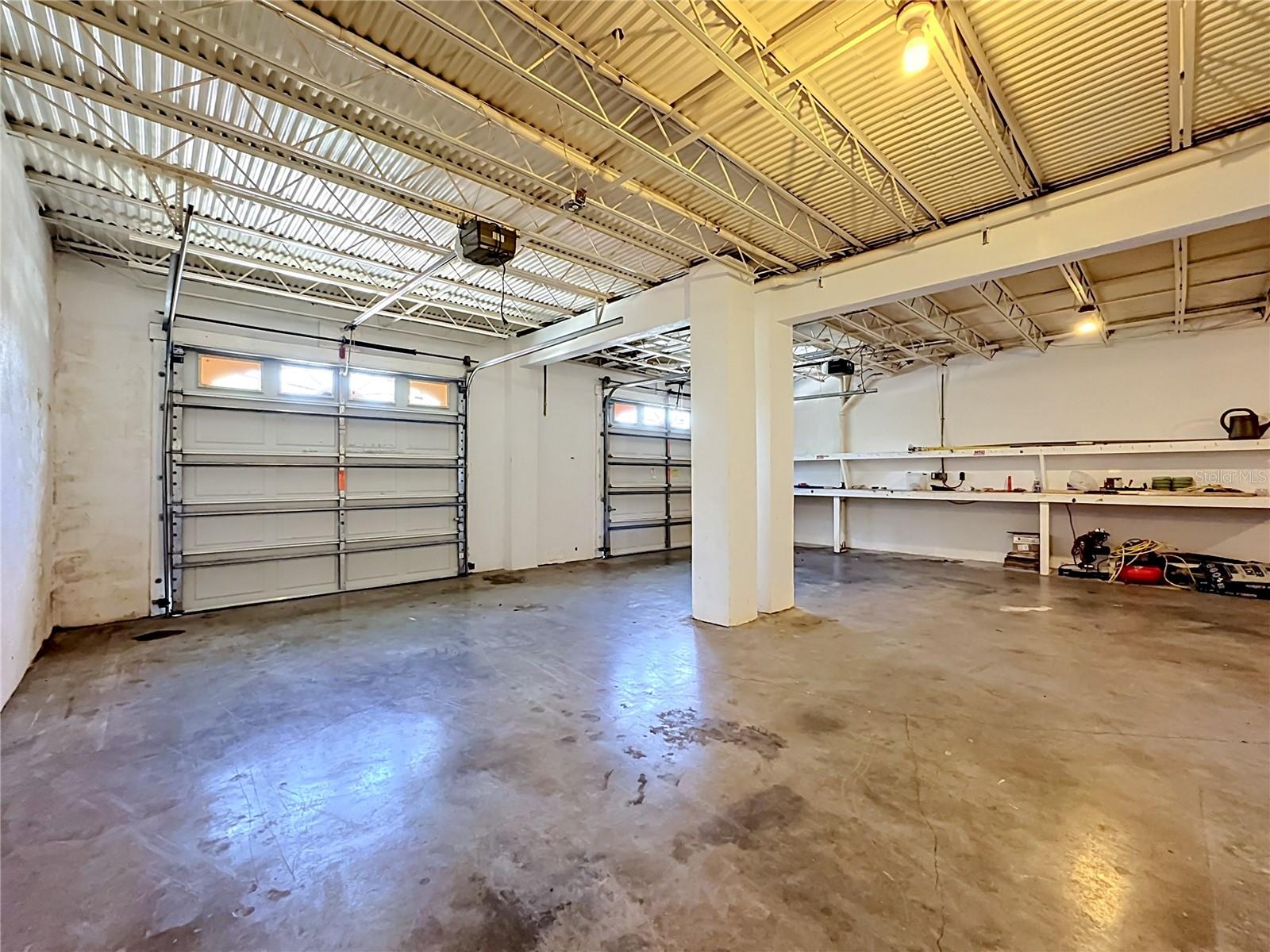 Massive 2-car garage section of the 3-car garage