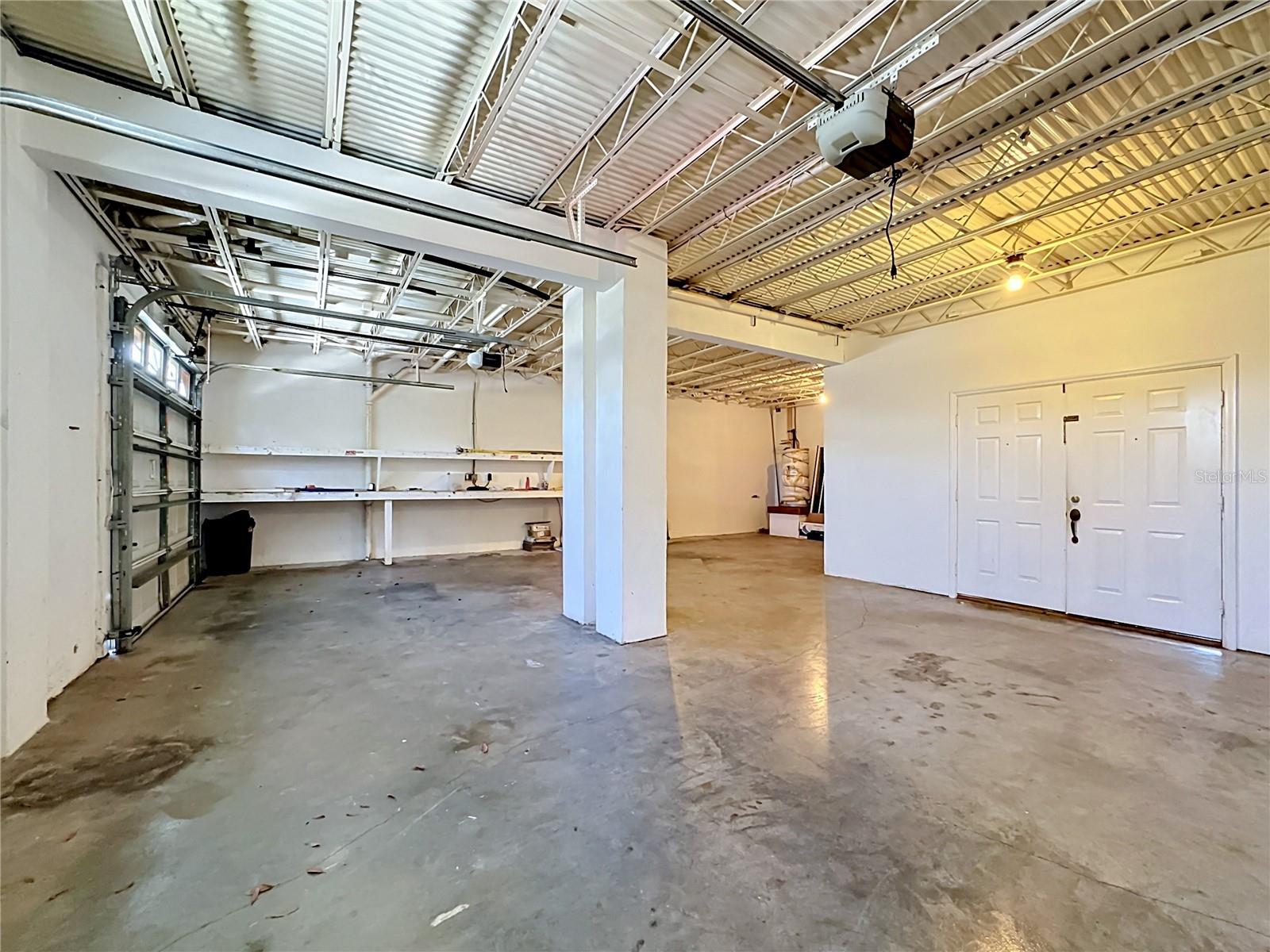 Oversized garage with storage potential