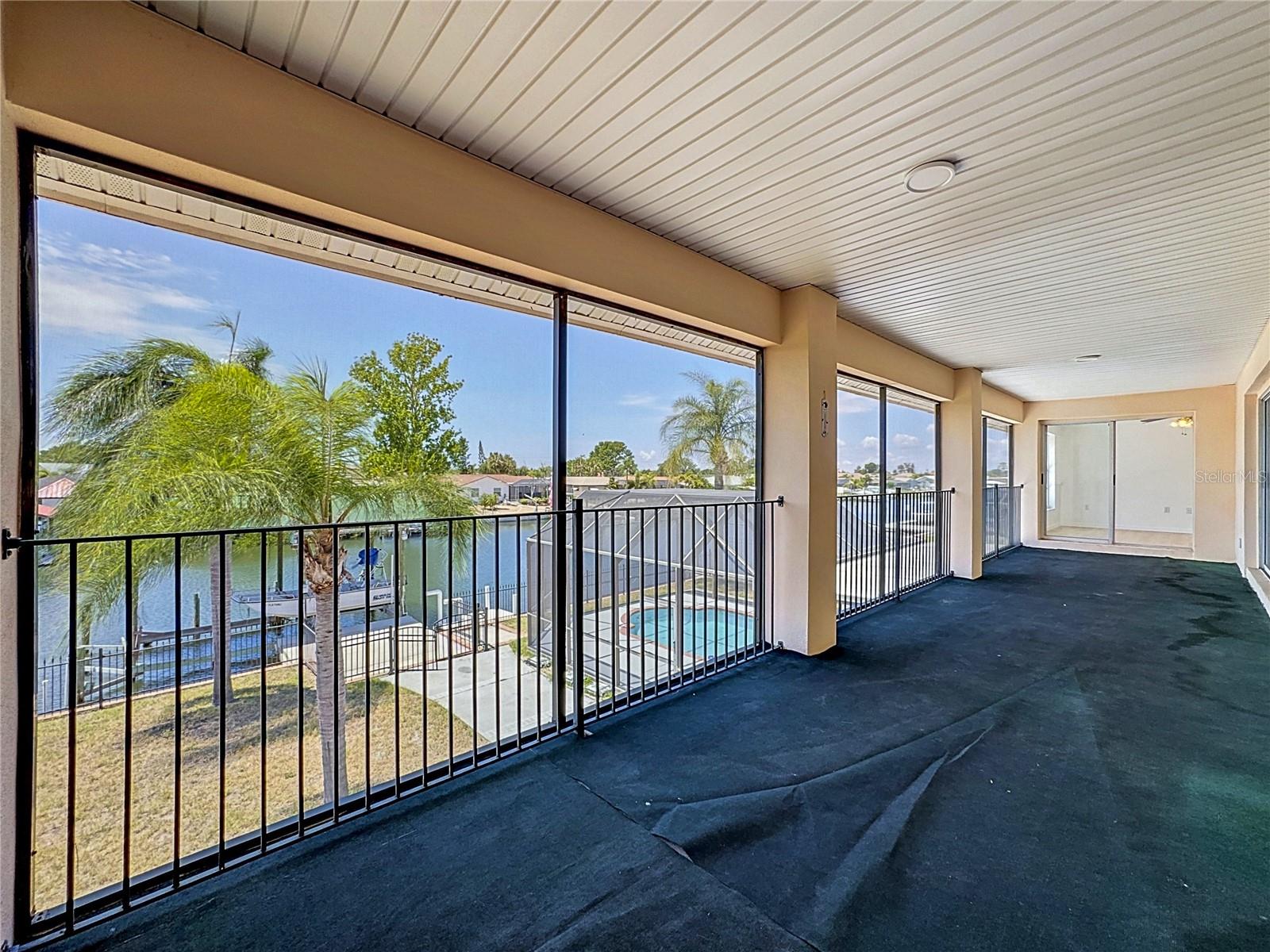 37-foot screened balcony with sweeping water views